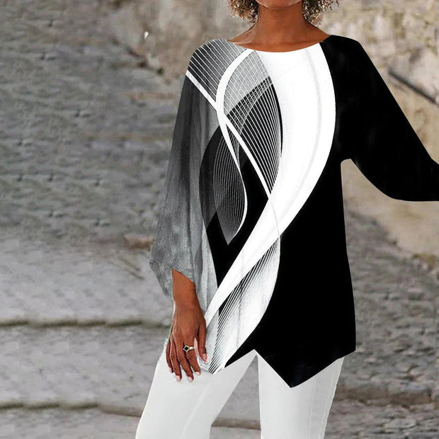 ALANA | Modern Geometric Tunic With Long Sleeves