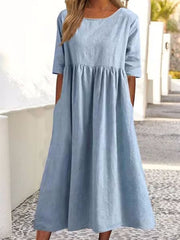 Jaelle™ Midi dress with half sleeves