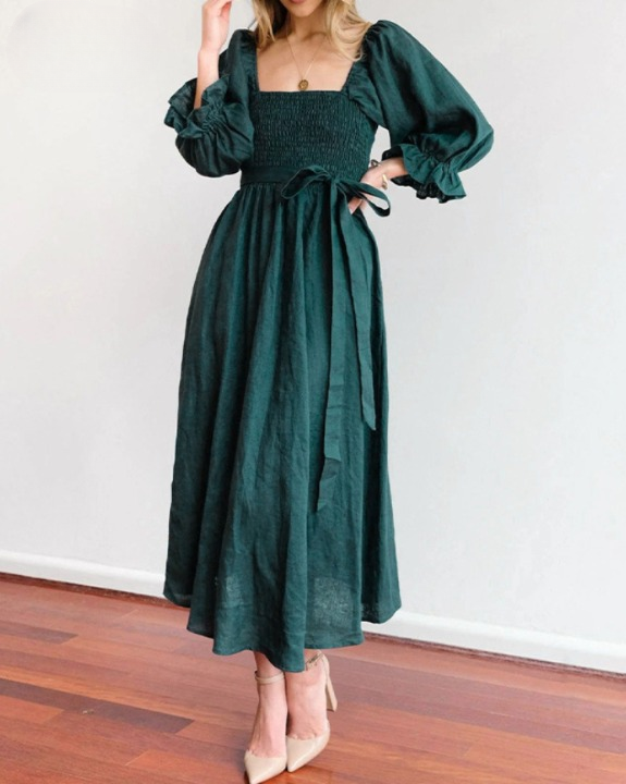 Ophelia™ French Dress with Ruffle Sleeves