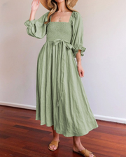 Ophelia™ French Dress with Ruffle Sleeves