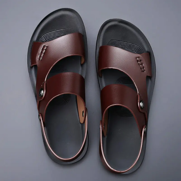 WILLIAMS - Leather slip-on sandals