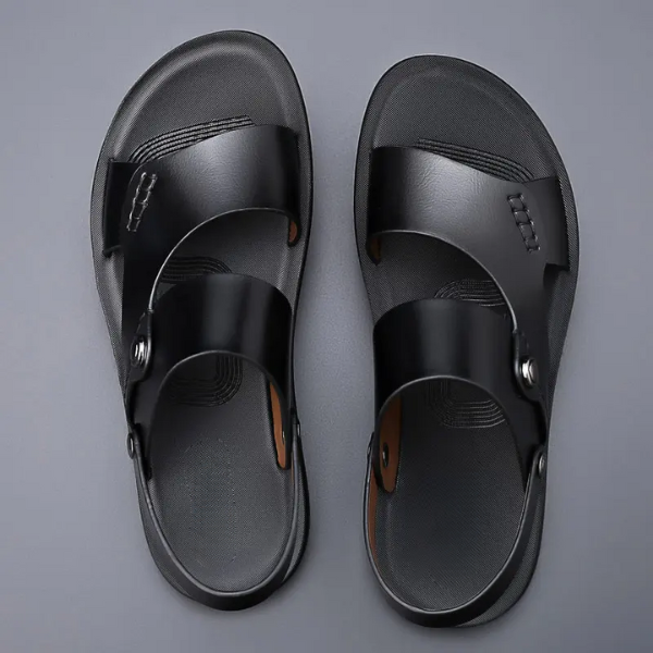 WILLIAMS - Leather slip-on sandals