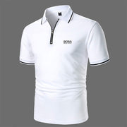 Short-Sleeve Zip Polo Shirt