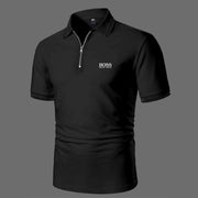 Short-Sleeve Zip Polo Shirt