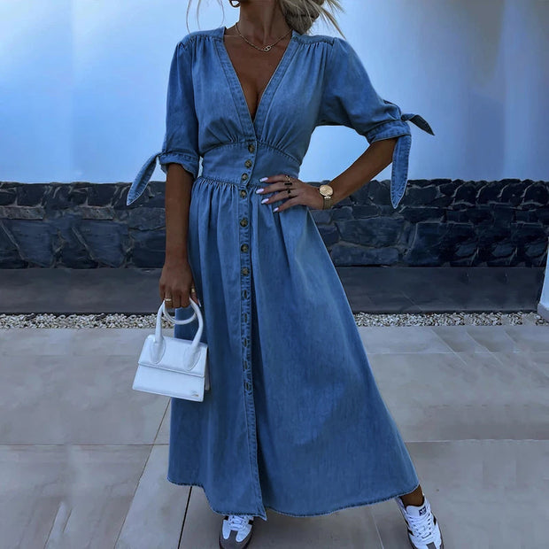 Lisa™ - Elegant Denim Dress