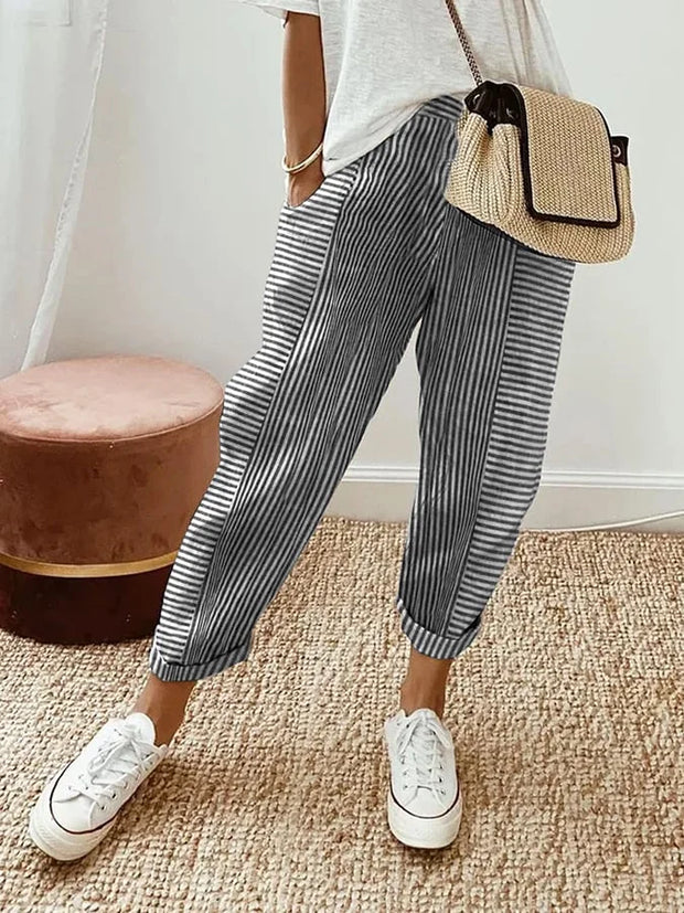 Vella's™ Striped Cotton Pants